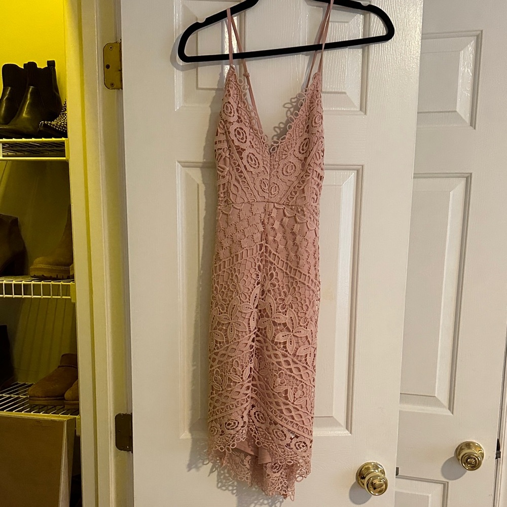 Astr Blush Lace Dress